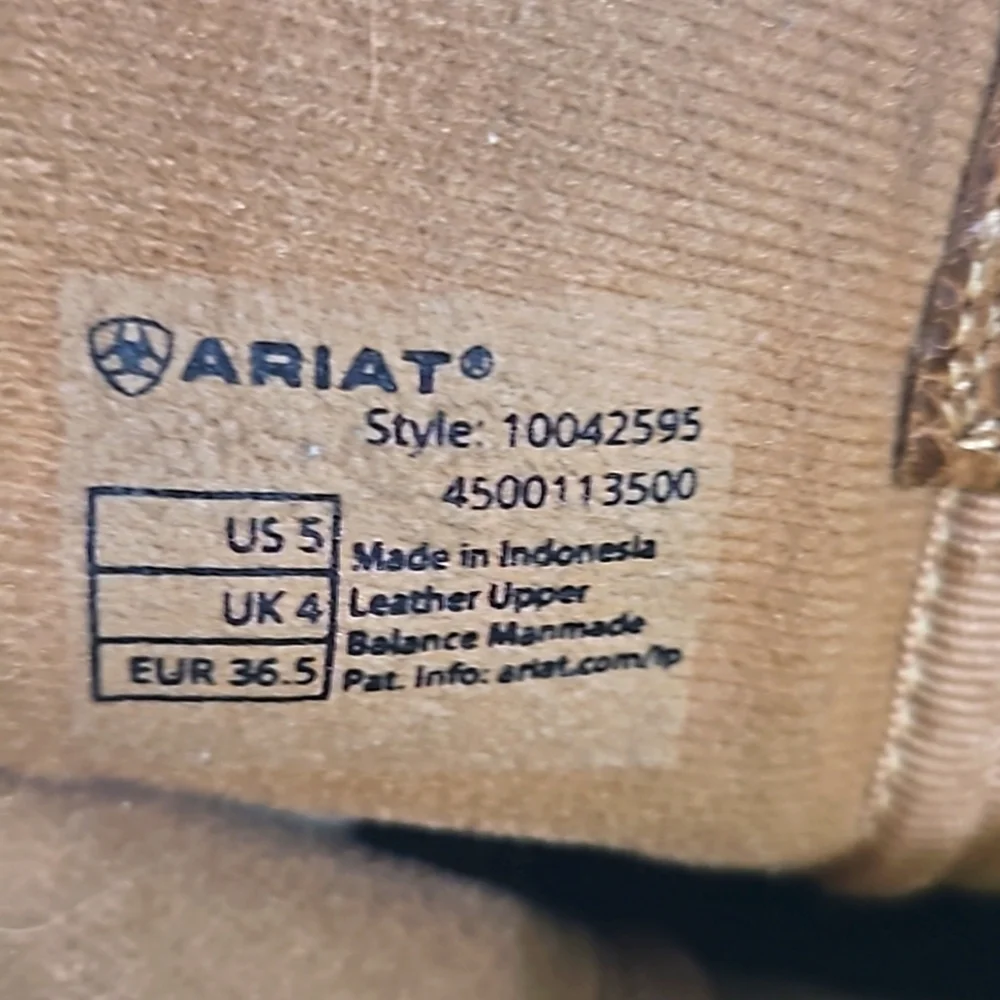 Ariat Womens Lonestar Square Toe Western Boots Size 5 - Picture 4 of 8